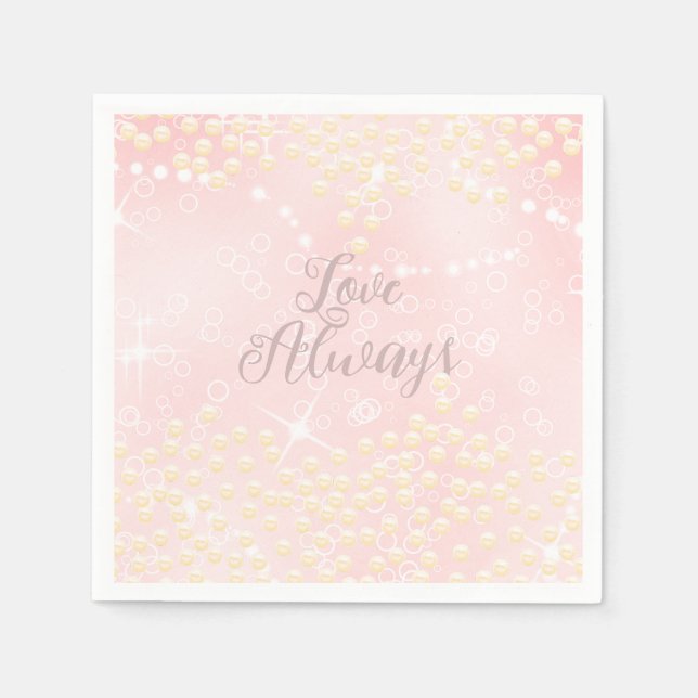 Pearls Shine Peach Pappersservett (Framsidan)