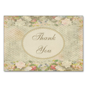 Pearls & Snöre Shabby chic Flowers Tack Bordsnummer