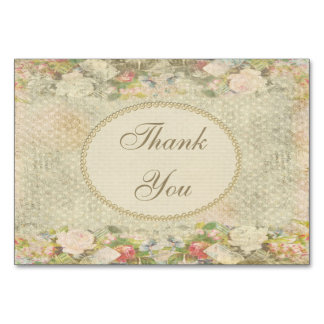 Pearls & Snöre Shabby chic Flowers Tack Bordsnummer