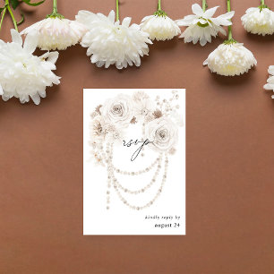 Pearls & White Blommigt w Meal OSA Kort