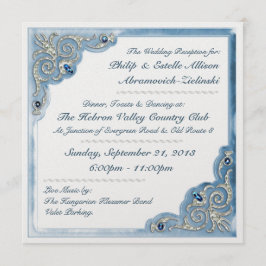 Pearly blått (mottagandeinbjudan) inbjudningar