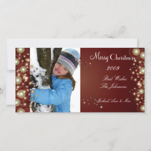 Pearly Guld christmas ornament, fotokort Julkort