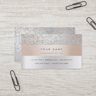 Pearly Titanium Faux Guld Rand Minimal Silver Visitkort