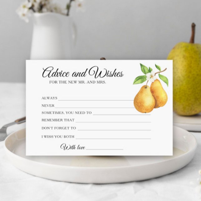 Pears Bridal Shower Advice and Wishes Brevpapper (Skapare uppladdad)