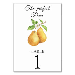 Pears brudshowers - bröllops bord nummer bordsnummer