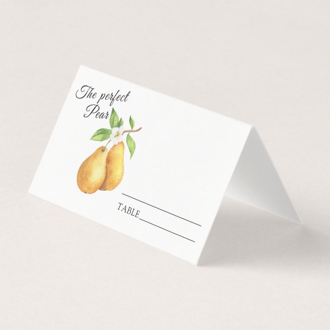 Pears brudshowers - bröllopsbord nummer kort (Framsida)