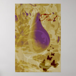 Pears och fjärilsaffisch poster