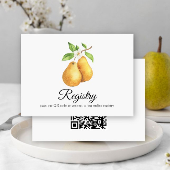 Pears QR Code Bridal Shower Registry  Tilläggskort (Skapare uppladdad)
