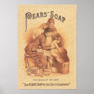 Pears Soap Bathing Child Poster