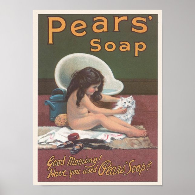 Pears Soap Cat Bath Ad Poster (Framsidan)