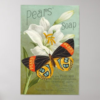Pears Sopa Butterfly Poster