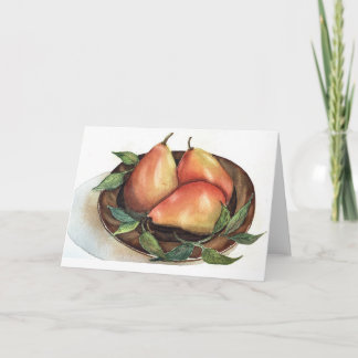 Pears Watercolor still Life Notecard Kort