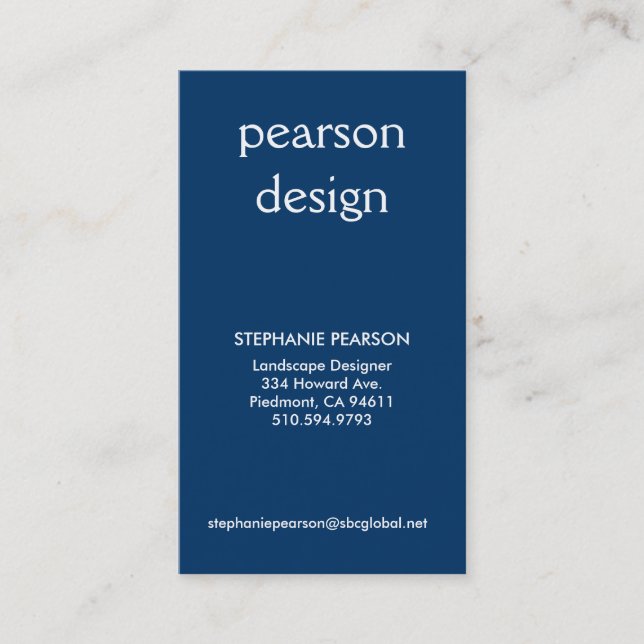 pearson design, adress 1, adress 2, kontakt 1… visitkort (Framsida)