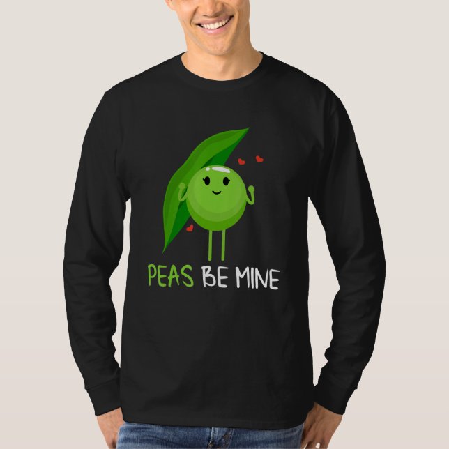 Peas be mine pea and pea pod t shirt (Framsida)