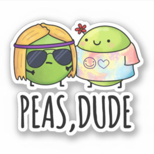 Peas Killen Funny Hippie Pea Pun Klistermärken
