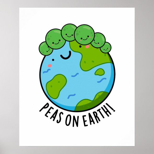 Peas on Earth Funny Veggie Peace Pun Poster (Framsidan)