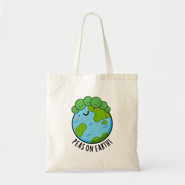 Peas on Earth Funny Veggie Peace Pun Tygkasse (Framsidan)