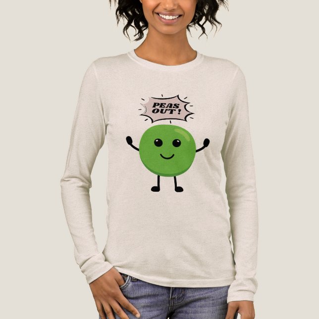 Peas Out Funny Pun T-Shirt - Quirky Food Joke Tee (Framsida)