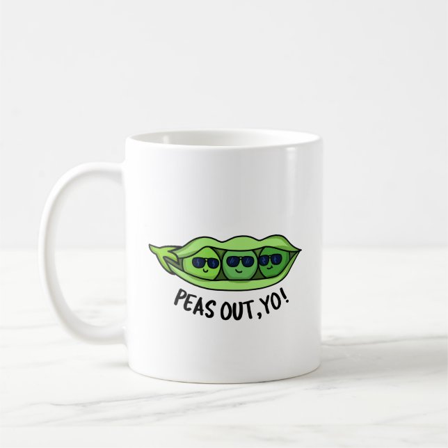 Peas Out Yo Funny Peas Pun Kaffemugg (Vänster)