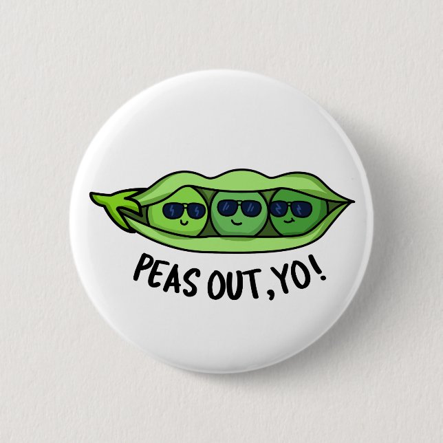 Peas Out Yo Funny Peas Pun Knapp (Framsida)