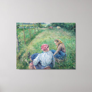 Peasant Girls 1882 av Camille Pissarro Canvas Art