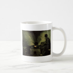 Peasant-kvinnan vid fireplace Vincent van Gogh Kaffemugg