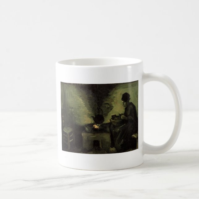 Peasant-kvinnan vid fireplace Vincent van Gogh Kaffemugg (Höger)