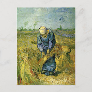 Peasant Woman Binding Sheaves, Vincent van Gogh Vykort
