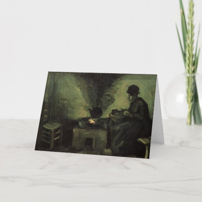 Peasant Woman, Fireplace, Vincent van Gogh Kort (Framsida)