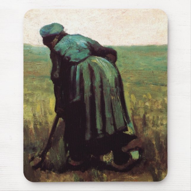 Peasant Woman Grävande av Vincent van Gogh Musmatta (Framsidan)