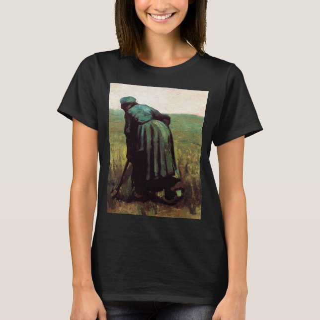 Peasant Woman Grävande av Vincent van Gogh T Shirt (Framsida)