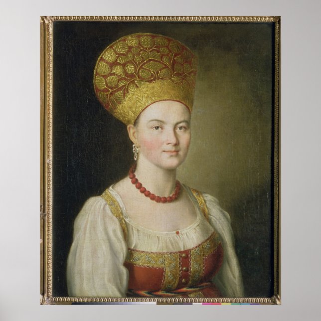 Peasant Woman in Russian Costume, 1784 Poster (Framsidan)