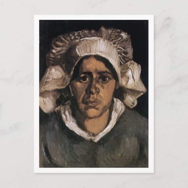 Peasant Woman med vita hörn Van Gogh Fine Art Vykort (Framsida)