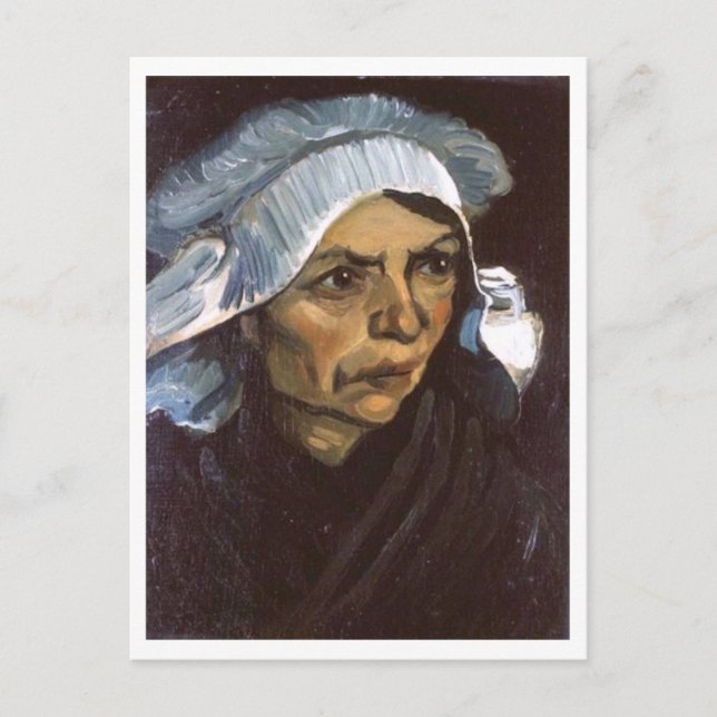 Peasant Woman med White Cap, Vincent van Gogh Vykort (Framsida)