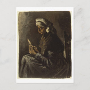 Peasant Woman Peeling Potatis Van Gogh Fine Art Vykort