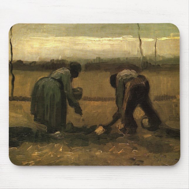 Peasant Woman Planting Potato av Vincent van Gogh Musmatta (Framsidan)