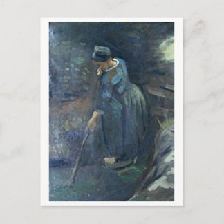 Peasant Woman Raking, Van Gogh Fine Art Vykort