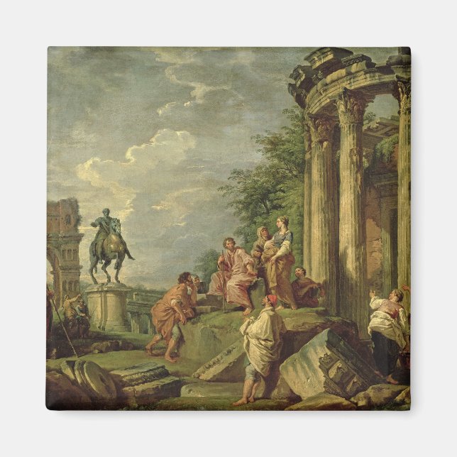 Peasants Of Roman Ruins, 1743 (olja på canvas) Magnet (Framsidan)
