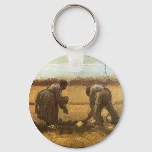 Peasants Planting Potatis av Vincent van Gogh Nyckelring