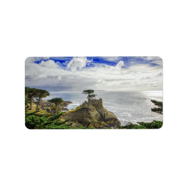 Pebble Beach California Ocean View Adressetikett (Framsidan)