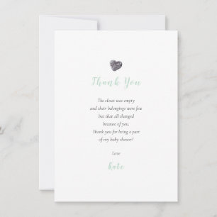 Pebble Heart Baby Shower Tack för poem Kort