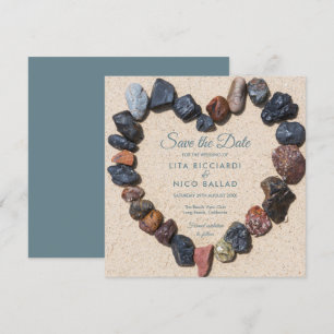 Pebble Heart Beach Spara Datum Inbjudningar