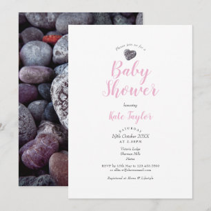 Pebble Heart Rosa Baby Shower / Sprinkle / Par Inbjudningar