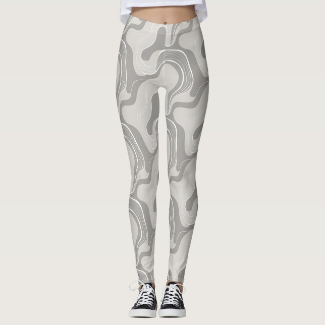 "Pebble Party in Monochrome" Leggings (Framsida)