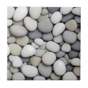 Pebble Struktur Flat Fake Grått Stone Illusion Kakelplatta