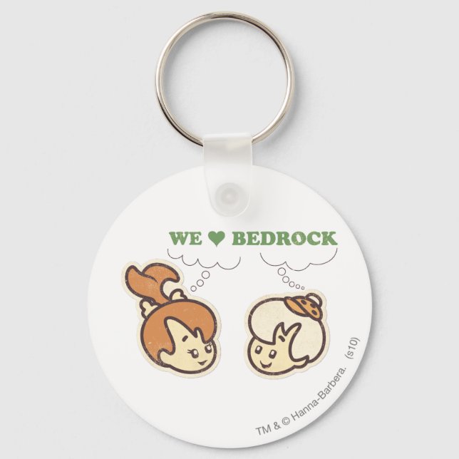 PEBBLES™ och Bam Bam Älskar Bedrock Nyckelring (Framsida)
