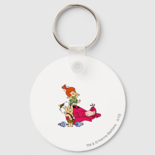 PEBBLES™ och Bam Bam och Dino Playtime Nyckelring