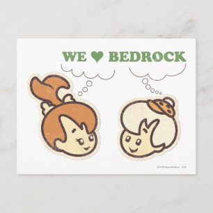PEBBLES™ och kärlekBedrock för Bam Bam Vykort