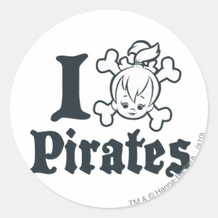 PEBBLES™ piraten Runt Klistermärke