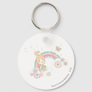 PEBBLES™-regnbåge- och blommamoln Nyckelring